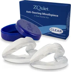 Zquiet 313042853856 Anti-snoring Mouthpiece Starter Pack With 2 Sizes Living Hinge And Open