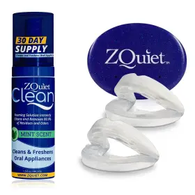Zquiet 858522003012 Anti-snoring Mouthpiece Blue Cleaner 1.5oz Bottle Starter Pack With