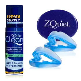 Zquiet 858522003432 Anti-snoring Mouthpiece Blue Cleaner 1.5oz Bottle Starter Pack With