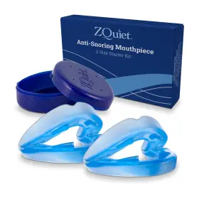 B07gfthxn3 Zquiet Anti-snoring Mouthpiece Starter Pack 2 Sizes Living Hinge Open Front Comf