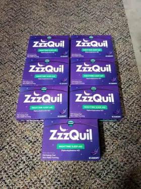 Zzzquil 078433427947 Lot Of 7 Vicks Sleep Aid Liqui-caps 25mg 48ct Liquicaps Expired 7/2024
