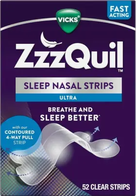 Zzzquil 313104218210 5pack Sleep Nasal Strips Clear Nighttime Opens Nose 52ct