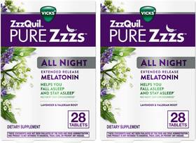 Zzzquil 445057872898 Pure Zzzs All Night Melatonin Sleep Aid 56 Tablets 2 Mg Each