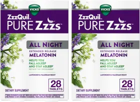Zzzquil 445057872898 Pure Zzzs All Night Melatonin Sleep Aid 56 Tablets 2 Mg Each