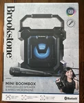 Brookstone Mini Boombox Speaker Dynamic Sound Led, Wired Microphone New. Price: $23.99.