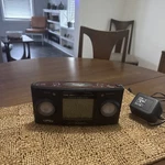 Sharper Image Design Big Screen Clock / Radio & Sound Soother 20 SI564 Mahogany Used. Price: $39.99.