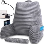 Reading Pillow With Light, Arm & Back Support For Bed, Laptop, Tv (gray) New. Price: $38.92.