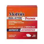 Motrin Dual Action With Tylenol Ibuprofen & Acetaminophen 160 Fast Relief New. Price: $32.75.