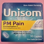Unisom Pm Pain Caplets 30 Ct Clinical Strength Acetaminphen& Diphenhydramine Hci New. Price: $18.99.