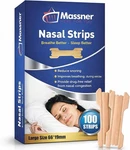 Massner Nasal Strips For Snoring, Large 100 Pk Nose Breathing, Sleep New. Price: $18.95.