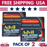 Pack Advil Dual Action Pain Reliever 216 Caplets Acetaminophen 250MG Ibuprofen New. Price: $78.00.