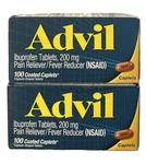 Advil Ibuprofen 200MG Coated Caplets Count 100 Each X2 Exp 12/2027 New. Price: $15.85.