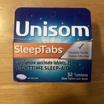Unisom Sleeptabs Sleeping Aid Nighttime 32 Tablets 25MG New. Price: $9.29.