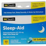 Dg Health Sleep-aid 50MG Diphenhydramine 16 Softgels Exp. 04/2026 New. Price: $10.55.