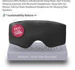 Silksound 100% Mulberry Bluetooth Mask, Skin-friendly Sleeping Eyemas New. Price: $19.99.