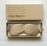 Silken Slumber Eye Mask & Travel Bag Gold Fight Wrinkles Block Light New. Price: $28.44.