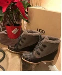 Ugg Size 9 Alasdair Wedge Brown Waterproof Leather Sheepskin Boots Comfy Cozy New. Price: $194.99.