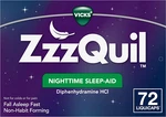 Vicks Zzzquil Nighttime Sleep Aid Liquicaps, 25 Mg Diphenhydramine Hcl, 72 Count New. Price: $36.12.