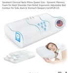 Zibroges Sandwich Cervical Neck Pillow Queen Size - Dynamic Memory Foam New. Price: $39.99.