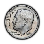 United States. 1966, 10 Cents - Roosevelt Dime, Fdr, Nasal Strip Variety 4 Unspecified. Price: $16.99.
