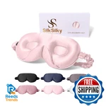 Silksilky 100% 22 Momme Mulberry Sleep Mask Upgraded 3D Contoured Eye New. Price: $41.88.