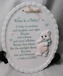 Baby Shower Gift Nursery Decor Wall Plaque Lullaby Lane Summit Collection Vtg. Used. Price: $14.50.