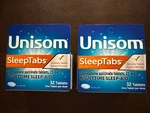 2X Unisom Sleeptabs Nighttime Sleep-aid Doxylamine Succinate Tablet Exp 2027/DEC New. Price: $6.95.