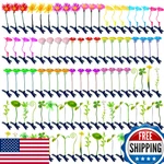 100 Pcs Bean Sprout Clips Mixed Styles Plant Hairpins Rave Flower Butterfly New. Price: $33.99.