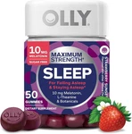 Olly Max Strength Sleep Gummy, 10MG Melatonin,strawberry - 50 Count New. Price: $23.74.