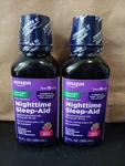 2X Amazon Basic Care Night Time Sleep-aid Liquid For 12 Fl Oz New. Price: $14.99.