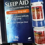 Kirkland Nighttime Sleep Aid (25 Mg), 96 Tablets, Pack New. Price: $14.99.