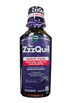 Zzzquil Nighttime Sleep Aid Liquid Plus Pain Relief 12OZ Berry -- New. Price: $19.95.