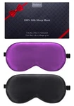 Beevines Silk Sleep Mask 2 Pack, Adjustable, Light Blocking, Black & Purple New. Price: $16.48.