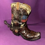 Hobby Lobby Western Cowboy Boot Bank Money Box Usa Flag Used. Price: $18.11.