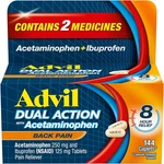 Advil Dual Action Back Pain Caplets Delivers 125MG 144 Count (pack Of 1) New. Price: $25.83.