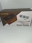 Anjank Bluetooth Radio Alarm Clock Wireless Charging AC190 Wooden Bedside New. Price: $30.00.