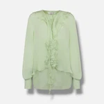 Victoria Beckham Women's Green Ruffled Silk Blouse Top Size 4 New. Price: $311.83.