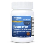 Amazon Basic Care Ibuprofen Tablets 200 Mg, Pain 500 Count (pack 1) New. Price: $14.19.