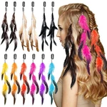 Geyoga 12 Pcs Clip In Hair Feathers Extensions For Women Colored Boho New. Price: $21.99.