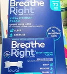 Breathe Right Extra Strength Clear Nasal Strips 72 Count For Sensitive Skin New. Price: $46.99.