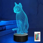 Lampeez 3D Cat Night Light Kitten Illusion For Kids, 16 Colors Chan New. Price: $24.79.
