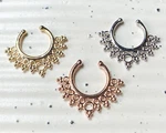 1PC Non-piercing Lacey Edge Septum Hanger Clip-on Fake Nose Ring Body Jewelry New. Price: $8.95.