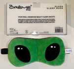 New! The Cr Me Shop Sleepy Bright Green Alien Soft Plush Mask Eye Cover. Price: $14.95.