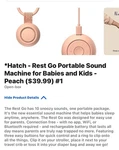 Hatch Rest Go Portable Mini Sound Machine For Babies - Putty New. Price: $39.00.