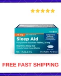 Basic Care Sleep Aid, Doxylamine Succinate Tablets, 25 Mg, 96 Count New. Price: $13.49.