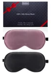 Beevines Mulberry Silk Sleep Mask 2 Pack Adjustable Black & Purple New. Price: $16.47.