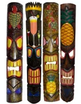 40" Set Tiki Mask Pineapple Turtle Palm Tree Tropical Island Hawaiian New. Price: $129.94.