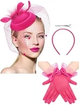 Geyoga 50S Fascinators Hat For Women 20S Feather Pillbox Hair Clip Rose Pink New. Price: $32.26.