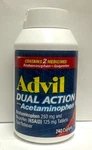 Advil Dual Action Caplets Acetaminophen 250 Mg & Ibuprofen 125 240 Count Exp New. Price: $25.99.