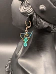 Glowing Snowflake Earrings - Antique Gold Triangle Earrs Artisan Jewelry Gift New. Price: $36.99.